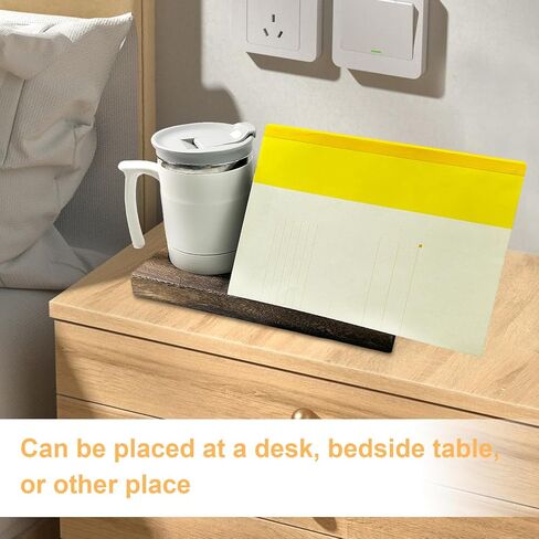 حامل كتب مثلث للقراءة، مسند كتب خشبي مع حامل أكواب، خادم قراءة زاوية الكتب الريفية، حامل كتب منضدة خشبي، ملحقات القراءة لمحبي الكتب in Kuwait