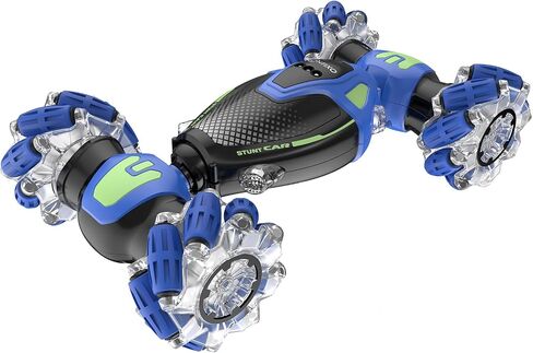 Contixo Gesture Sensing RC Stunt Cars, 2.4GHz Remote Control Car Toys All Terrain for Kids 6-12 yr Boys Girls 360° Rotating 4WD Hand Remote Control Twist Transform Cars with Lights Music Gifts Blue in Saudi Arabia