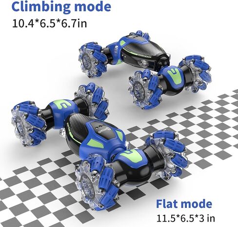 Contixo Gesture Sensing RC Stunt Cars, 2.4GHz Remote Control Car Toys All Terrain for Kids 6-12 yr Boys Girls 360° Rotating 4WD Hand Remote Control Twist Transform Cars with Lights Music Gifts Blue in Saudi Arabia