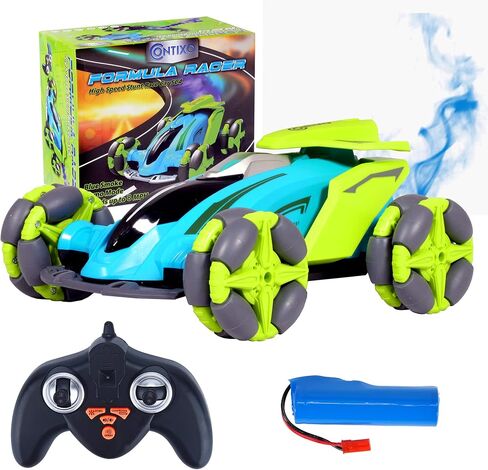 Contixo Gesture Sensing RC Stunt Cars, 2.4GHz Remote Control Car Toys All Terrain for Kids 6-12 yr Boys Girls 360° Rotating 4WD Hand Remote Control Twist Transform Cars with Lights Music Gifts Blue in Saudi Arabia