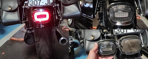 ضوء خلفي LED للدراجة النارية ومصابيح خلفية لقيادة الفرامل متوافق مع Harley Dyna Road King Electra Glide Street Bob Touring (دخان وأحمر) in Saudi Arabia