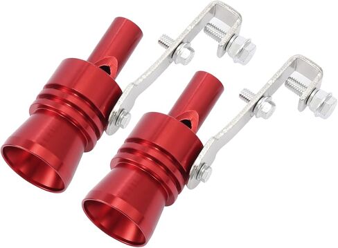 2pcs XL Size Aluminum Alloy Universal Turbo Sound Exhaust Muffler Pipe Whistle Car Roar Maker Red Item Replacement in Saudi Arabia