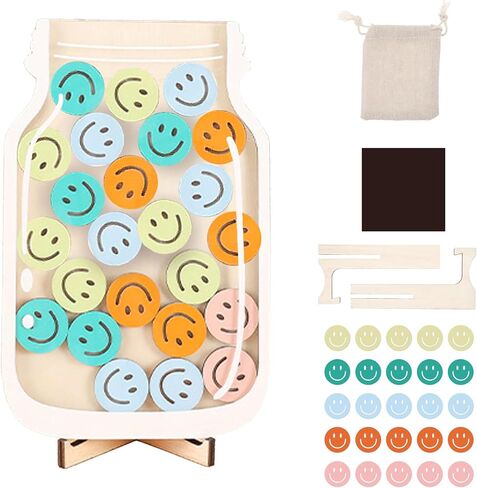 Smiley Face Star Jar Reward System Personalized Reward Jar Magnetic Family Classroom Reward Jar Training Students Kids Good Behavior Reward Jar (Smiley) in Saudi Arabia
