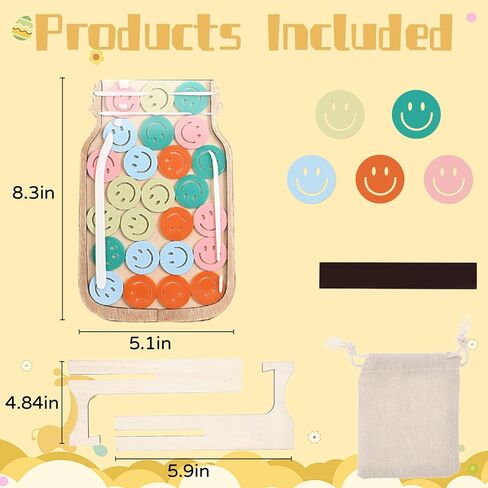 Smiley Face Star Jar Reward System Personalized Reward Jar Magnetic Family Classroom Reward Jar Training Students Kids Good Behavior Reward Jar (Smiley) in Saudi Arabia