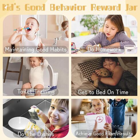 Smiley Face Star Jar Reward System Personalized Reward Jar Magnetic Family Classroom Reward Jar Training Students Kids Good Behavior Reward Jar (Smiley) in Saudi Arabia