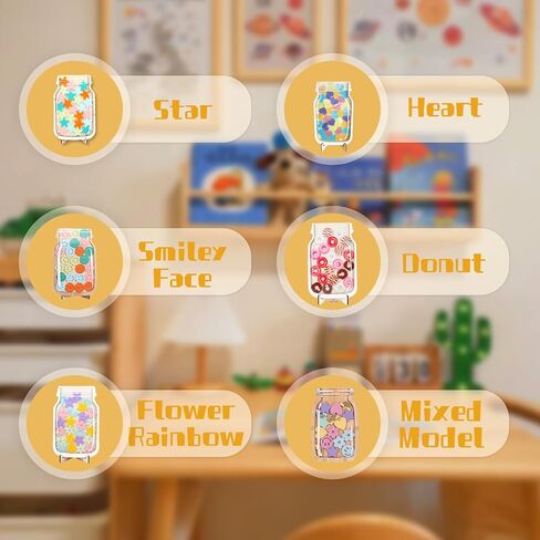 Smiley Face Star Jar Reward System Personalized Reward Jar Magnetic Family Classroom Reward Jar Training Students Kids Good Behavior Reward Jar (Smiley) in Saudi Arabia