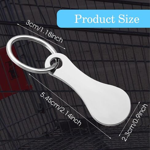 Shopping Trolley Token, Portable Aluminum Alloy Key Ring, Quarter Holder Keychain Generic Handbags Trolley Keyring(Gold) in Saudi Arabia