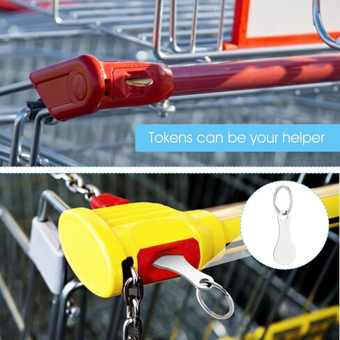 Shopping Trolley Token, Portable Aluminum Alloy Key Ring, Quarter Holder Keychain Generic Handbags Trolley Keyring(Gold) in Saudi Arabia