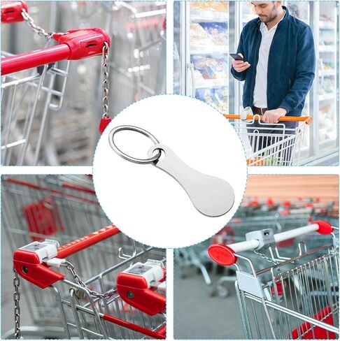 Shopping Trolley Token, Portable Aluminum Alloy Key Ring, Quarter Holder Keychain Generic Handbags Trolley Keyring(Gold) in Saudi Arabia