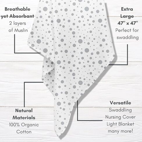 MOZAH Organic Muslin Swaddle Blankets - 100% Cotton for Girl and Boy - Receiving Blanket - 2 Pack of Baby Swaddle Blankets for Gender Neutral Nursery (Mauve and Beige) in Saudi Arabia