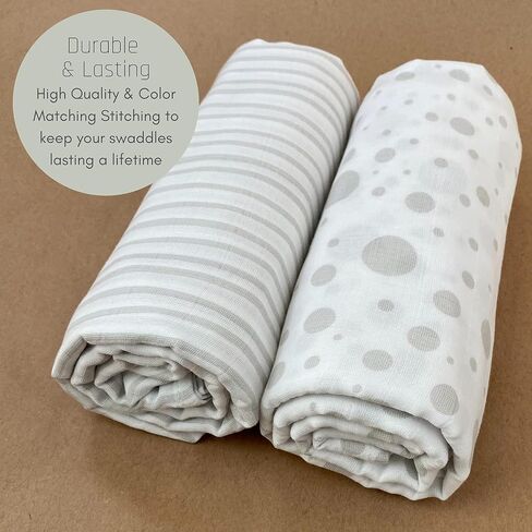 MOZAH Organic Muslin Swaddle Blankets - 100% Cotton for Girl and Boy - Receiving Blanket - 2 Pack of Baby Swaddle Blankets for Gender Neutral Nursery (Mauve and Beige) in Saudi Arabia