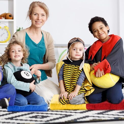 Fumete 24 Pcs 16 Inch Square Floor Pillows Cushions for Kids and Toddlers Flexible Seating for Classroom 3.6 Inch Thick Floor Pillow for Home Daycare Preschool Yoga and Meditation (Assorted Color) in Saudi Arabia