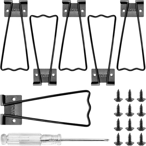 حامل خلفي لإطار الصورة 6 قطع من BokWin، إطار صورة حديدي مقاس 4.52 بوصة، حامل خلفي فني للصور مع براغي ومفك براغي (أسود) in Kuwait