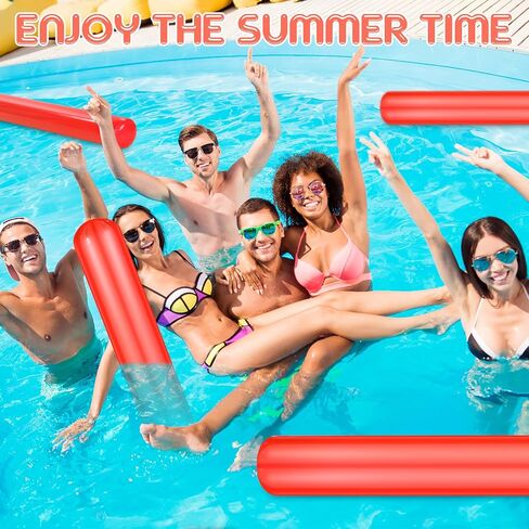 6 Pcs 57.48 Inch Pool Noodles Inflatable Pool Sticks Blow Up Swim Noodles Large PVC Noodles Pool Toys Float for Summer Beaches Swimming Pool Lake Sports Party in Saudi Arabia