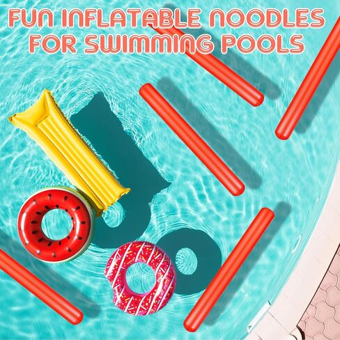 6 Pcs 57.48 Inch Pool Noodles Inflatable Pool Sticks Blow Up Swim Noodles Large PVC Noodles Pool Toys Float for Summer Beaches Swimming Pool Lake Sports Party in Saudi Arabia