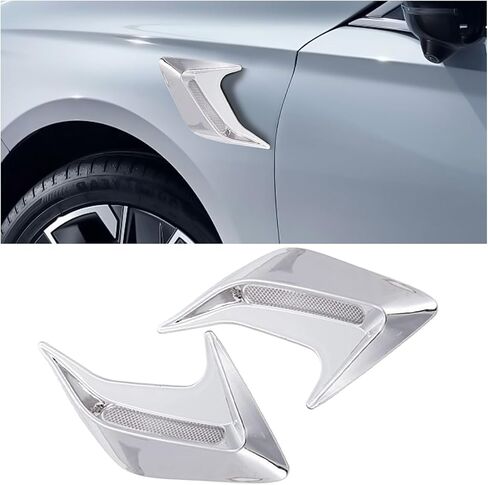 2PCS Car Hood Ventilation Trim Cover, Air Flow Intake Scoop Hood Cover, Shark Gill Bonnet Vent Trim, Automotive Exterior Decorative Accessories for Car SUV Truck (Black) in Saudi Arabia