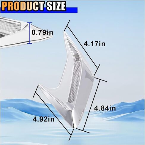 2PCS Car Hood Ventilation Trim Cover, Air Flow Intake Scoop Hood Cover, Shark Gill Bonnet Vent Trim, Automotive Exterior Decorative Accessories for Car SUV Truck (Black) in Saudi Arabia