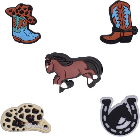 20PCS Cute Horse Cow Croc Charms for Girls Western Country Animals Shoe Charm for Croc Pins Accessories Party Favors Gift in Saudi Arabia
