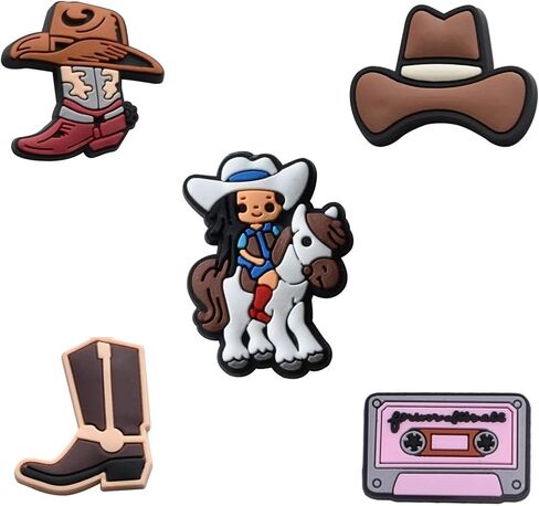 20PCS Cute Horse Cow Croc Charms for Girls Western Country Animals Shoe Charm for Croc Pins Accessories Party Favors Gift in Saudi Arabia