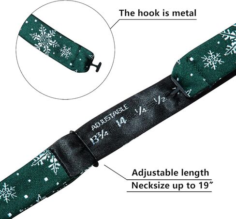 YOHOWA Mens Christmas Self Tie Bow Tie Set Bowties Pocket Square Cufflinks Woven Tuxedo Party Xmas Holiday Festival Vacation in Kuwait