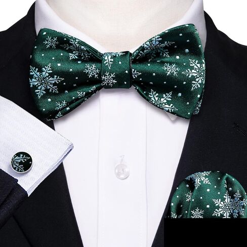 YOHOWA Mens Christmas Self Tie Bow Tie Set Bowties Pocket Square Cufflinks Woven Tuxedo Party Xmas Holiday Festival Vacation in Kuwait