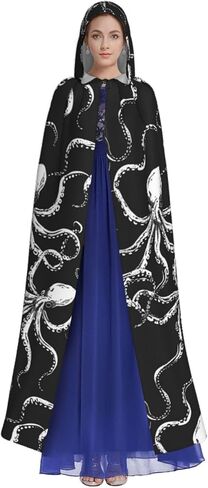 Halloween Hooded Cloaks Witch Robe Cloaks Hooded Robe Cloak for Adult Men Women Cosplay Costumes in Saudi Arabia