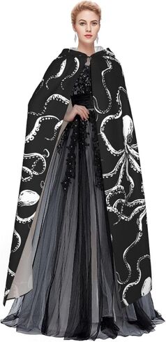 Halloween Hooded Cloaks Witch Robe Cloaks Hooded Robe Cloak for Adult Men Women Cosplay Costumes in Saudi Arabia