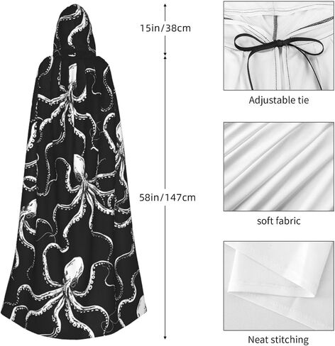 Halloween Hooded Cloaks Witch Robe Cloaks Hooded Robe Cloak for Adult Men Women Cosplay Costumes in Saudi Arabia