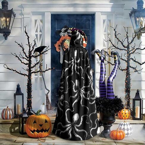 Halloween Hooded Cloaks Witch Robe Cloaks Hooded Robe Cloak for Adult Men Women Cosplay Costumes in Saudi Arabia