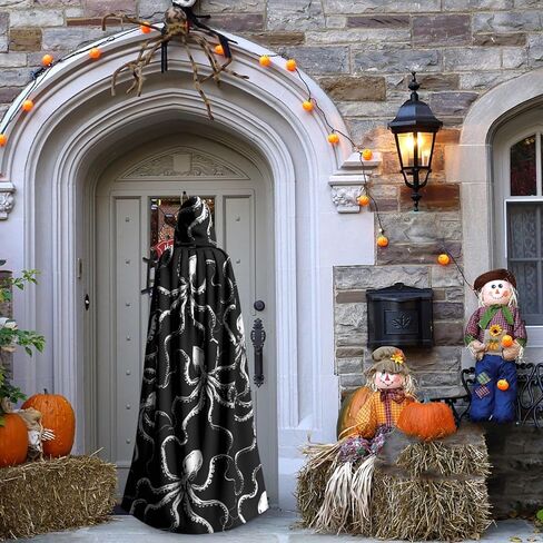 Halloween Hooded Cloaks Witch Robe Cloaks Hooded Robe Cloak for Adult Men Women Cosplay Costumes in Saudi Arabia