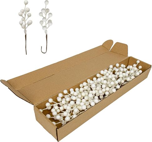 32 Pack Christmas Picks Artificial Christmas Tree Berries 6.5 Inch Holly Berry Stems for Winter Xmas Holiday DIY Ornaments（Silvery） in Kuwait