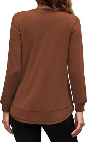 Sweatshirt for Women Long Sleeve Tunic Loose Fit Crewneck Tops Fall Casual Blouse Y2K 2024 Basic Tee in Saudi Arabia
