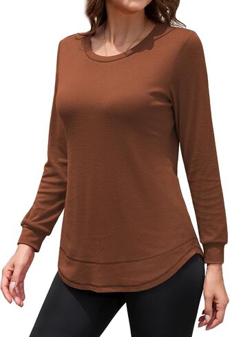 Sweatshirt for Women Long Sleeve Tunic Loose Fit Crewneck Tops Fall Casual Blouse Y2K 2024 Basic Tee in Saudi Arabia