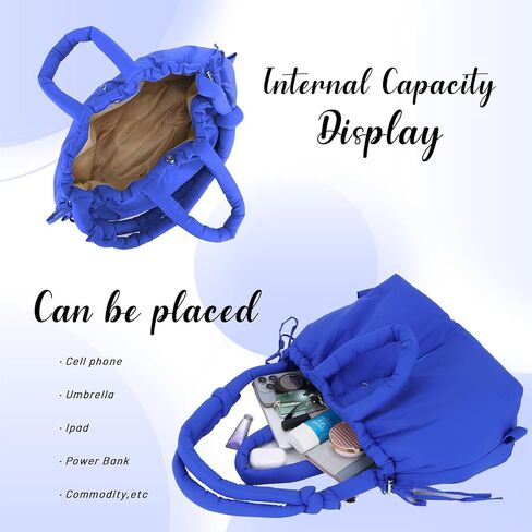 حقيبة حمل منتفخة كبيرة من GOKTOW للنساء، محفظة مبطنة ناعمة وعصرية وخفيفة الوزن حقيبة كتف هوبو مع رباط in Kuwait