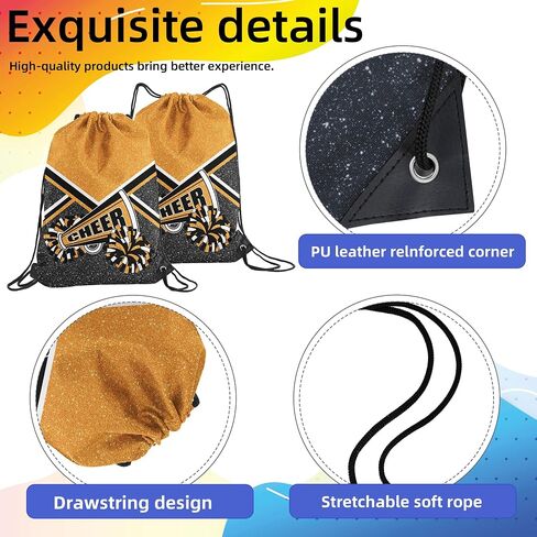 Cheer Drawstring Backpack Cheerleading Drawstring Bag Cheer Accessories Gifts for Cheerleaders (RoseRed,1 Pcs) in Saudi Arabia