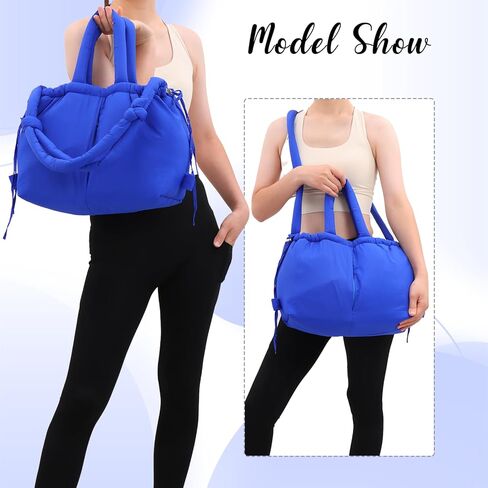 حقيبة حمل منتفخة كبيرة من GOKTOW للنساء، محفظة مبطنة ناعمة وعصرية وخفيفة الوزن حقيبة كتف هوبو مع رباط in Kuwait