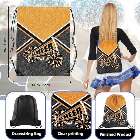 Cheer Drawstring Backpack Cheerleading Drawstring Bag Cheer Accessories Gifts for Cheerleaders (RoseRed,1 Pcs) in Saudi Arabia