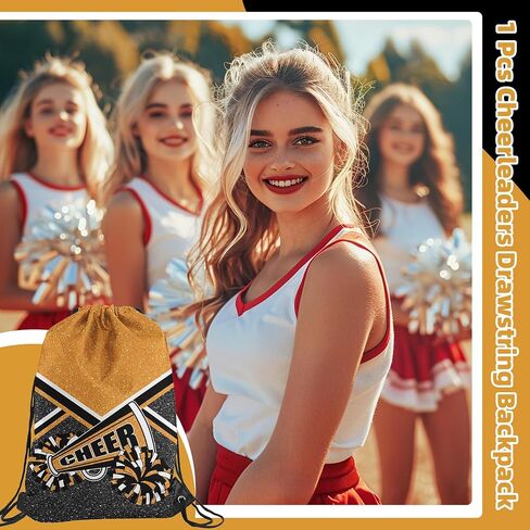 Cheer Drawstring Backpack Cheerleading Drawstring Bag Cheer Accessories Gifts for Cheerleaders (RoseRed,1 Pcs) in Saudi Arabia