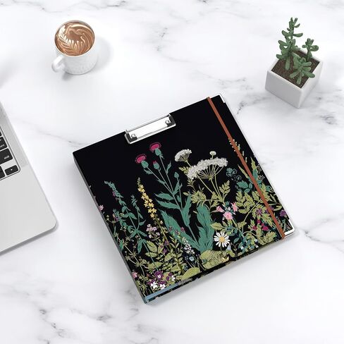 3 Ring Binder, 2 Inches Round Ring Binder with Clipboard, Dividers Tabs, PVC Zipper Bag Sleeves & to Do List Planners, Decorative Binder for Women, Men, School, Office Supplies, Wild flower in Saudi Arabia