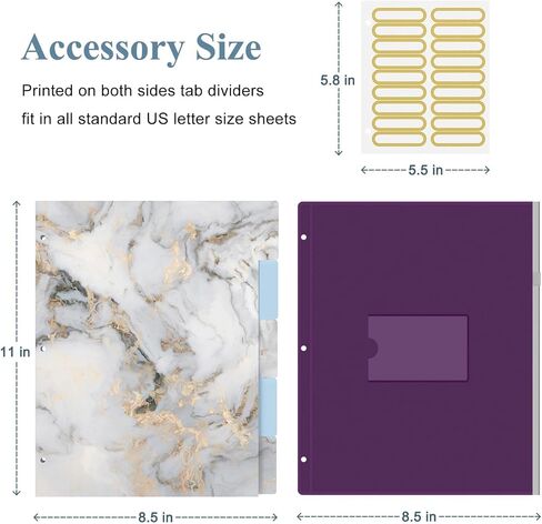 3 Ring Binder, 2 Inches Round Ring Binder with Clipboard, Dividers Tabs, PVC Zipper Bag Sleeves & to Do List Planners, Decorative Binder for Women, Men, School, Office Supplies, Wild flower in Saudi Arabia