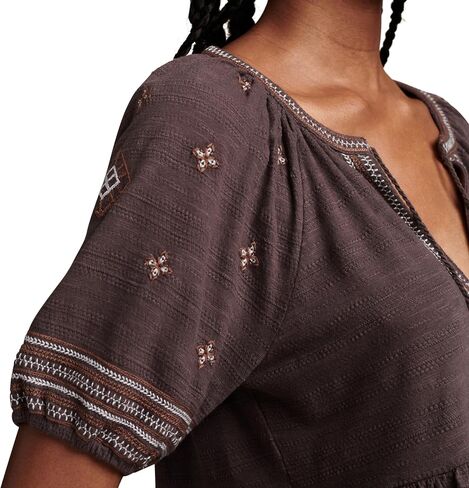 Lucky Brand Women's Easy Embroidered Babydoll Top in Saudi Arabia