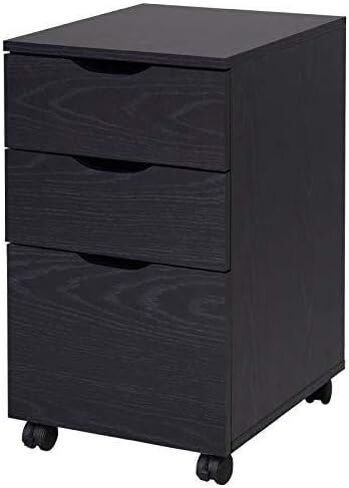 HOMCOM 3 Drawer Mobile File Cabinet, Rolling Printer Stand, Vertical Filing Cabinet, Brown Wood Grain in Kuwait