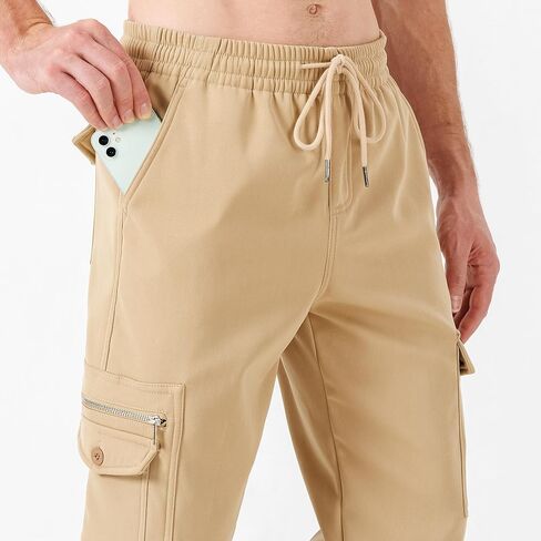 HHZ Mens Slim Fit Cargo Pants Men Flex Stretch Joggers Work Hiking Pants with Pockets - Cargo Work Pants for Men in Saudi Arabia