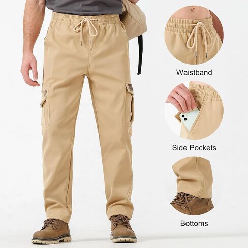 HHZ Mens Slim Fit Cargo Pants Men Flex Stretch Joggers Work Hiking Pants with Pockets - Cargo Work Pants for Men in Saudi Arabia