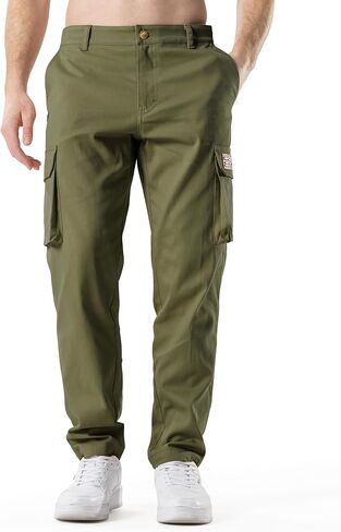 HHZ Mens Slim Fit Cargo Pants Men Flex Stretch Joggers Work Hiking Pants with Pockets - Cargo Work Pants for Men in Saudi Arabia