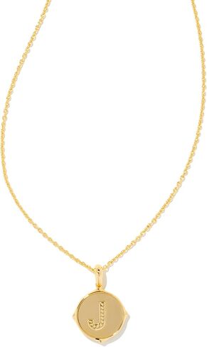 Kendra Scott Letter O 14k Gold-Plated Brass Disc Reversible Pendant Necklace in Iridescent Abalone, Fashion Jewelry for Women in Saudi Arabia