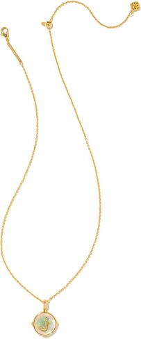 Kendra Scott Letter O 14k Gold-Plated Brass Disc Reversible Pendant Necklace in Iridescent Abalone, Fashion Jewelry for Women in Saudi Arabia