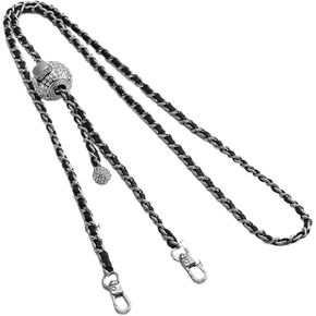 jiesinlov Purse Chain Adjustable Shoulder Strap with Small Metal Ball Replacement Transformation Crossbody Handbag (Silver-T)