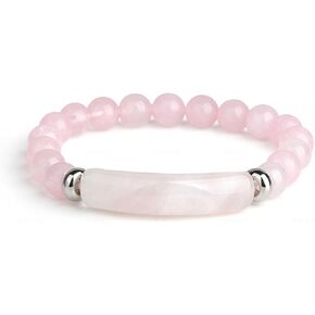 Pink Quartz Crystal Bracelet for Women Healing Crystal Beads Stretch Bracelet Fashionable elegant Rose Quartz Bracelet Pheromone Bracelet Jewelry for Women