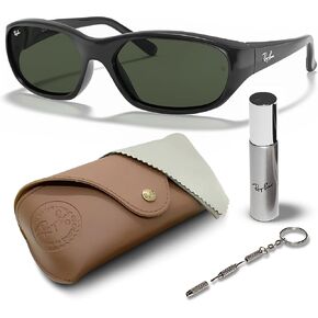 Ray-Ban RB2016 DADDY-O II Rectangle Sunglasses With Eyewear Kit Bundle - High Bridge Fit - Retro Sunglasses